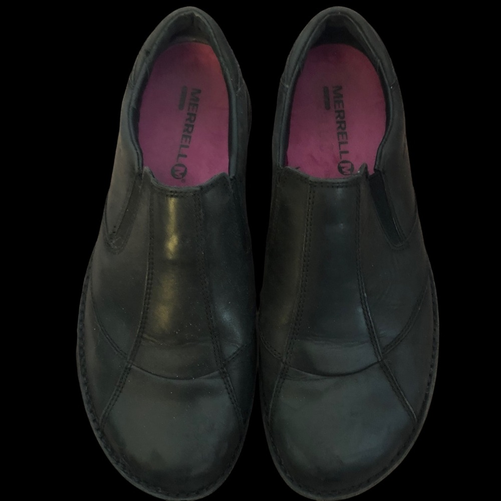 Merrell Black Leather Slip-on Shoes size 7 US